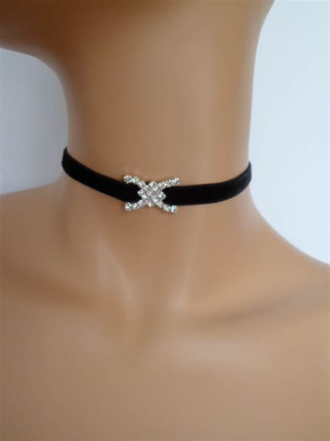 black velvet choker necklace|black velvet choker with pendant.